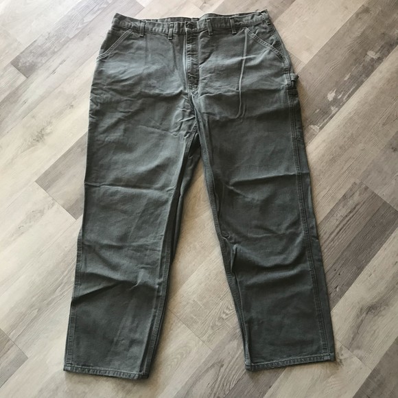 Carhartt Men's Original Dungaree 44x32 Carpenter Work Pants Grey - Picture 7 of 9